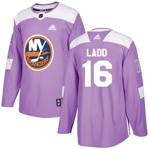 Adidas Islanders #16 Andrew Ladd Purple Authentic Fights Cancer Stitched Youth NHL Jersey